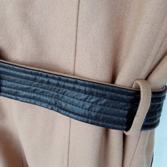 Via Spiga Women's Brown Trench Coat with Faux Fur Collar Sz 10 - Picture 11 of 11